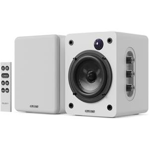 Majority D50X altoparlanti | casse attive amplificate coppia 2.0 da 60W per PC | Hi-Fi con HDMI ARC e AUX | casse acustiche da scaffale Bluetooth 5.3 | Monitor Studio in fibra di carbonio (Bianco)