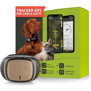 Kippy EVO | GPS per Cani - Localizzatore per Cani e Gatti Impermeabile con GPS per collare - Tracker di Attività e Salute del tuo Cane, con Recinto Digitale e Notifiche - Colore Marrone