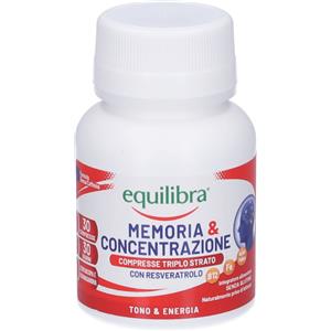 Equilibra Memoria e Concentrazione Integratore per Tono e Energia 30 Compresse