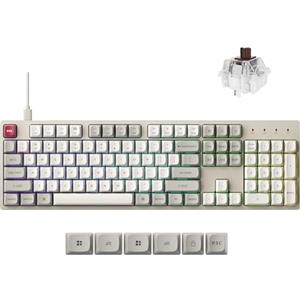 Keychron Tastiera meccanica C2 Pro cablata con frequenza di polling di 8K Hz, retroilluminata RGB personalizzata a grandezza naturale, sostituibile a caldo, non lucida tramite copritasti in PBT