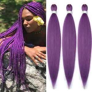 YDDM Capelli Per Treccine Africane Extension Trecce Viola Braids Extension 20 Pollici 3packs Extension Per Treccine Africane Extension Capelli Per Trecce (20Pollice, Lavender#)