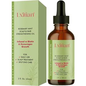 Lxitian Olio di Rosmarino per Capelli, Organics Rosemary Mint Oil, Olio Essenziale Rosmarino Stimolano la Crescita dei Capelli, Nutre il Cuoio Capelluto