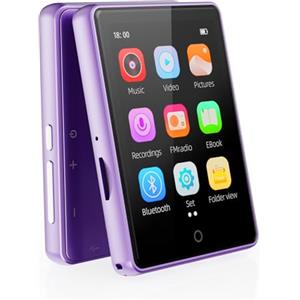 PINHUI 64 GB Lettore MP3 Bluetooth 5.3, touchscreen da 2,8 pollici, audio HiFi, lettori MP3 e MP4 per bambini, altoparlante integrato, registrazione, radio FM, espandibile fino a 128 GB, adatto ai bambini