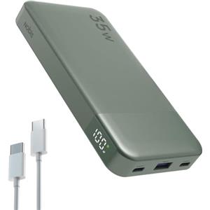 NOBIS Power Bank 35W Powerbank 10000mAh Caricabatterie Portatile 3 Ports USB-C In & Out con Display Digitale LED, Compatibile con Phone 17 S25