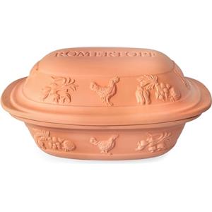 Römertopf Pentola in Terracotta 3 L con Coperchio, Terracotta | Argilla naturale, 3 litri, per 4 persone, cottura senza grassi, adatta al forno
