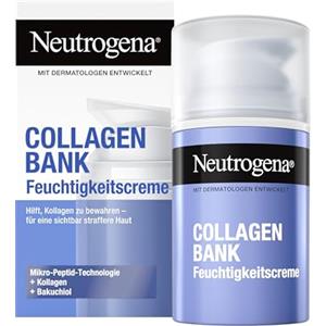 Neutrogena® Collagen Bank crema idratante (50 ml), crema anti-età con bakuchiol e tecnologia micro-peptidica, crema al collagene rassodante per viso e collo