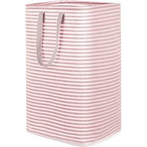 Lifewit Cesto Portabiancheria, Grande Cesta Portabiancheria Pieghevole con Manici Allungati, Portabiancheria Sporca, Laundry Basket per Vestiti, Asciugamani, Coperte, Rosa, 80 L