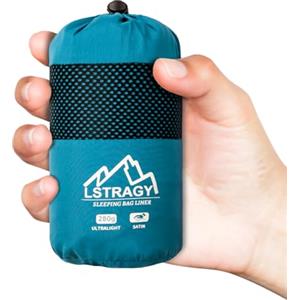 LSTRAGY Sacco Lenzuolo da Viaggio in Tessuto Satinato - Ultra Sacco Lenzuolo per Sacco a Pelo- XL 220x90cm,Morbido e Leggero,Ideale per Campeggio,Hotel