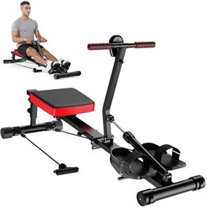 GartistGo Vogatore per la casa idraulica, 12 livelli di resistenza, capacità di carico 180 kg, per allenamento completo vogatore fitness