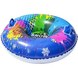 Lufaze Ciambella per Slittino,Slittino Portatile Con Maniglie - Tubo Da Neve Gonfiabile In Pvc Da 95 Centimetri,Per Famiglie E Amici Su Piste Da Sci E Per Invernale