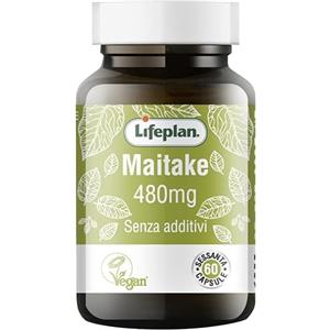 ALGILIFE LIFEPLAN Maitake Mushroom | Integratore alimentare a base di grifola frondosa, funghi medicinali | Difese immunitarie adulti, dieta, brucia grassi, fegato grasso (60 capsule, scorta 1-2 mesi)