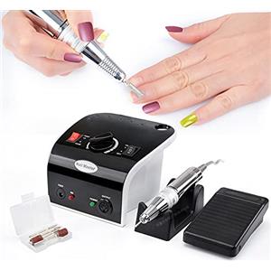 Futchoy Fresa per unghie, 35000 giri/min, lima elettrica per unghie silenziosa, set di pedicure per manicure elettrica con fresa per unghie per gel acrilico, callo, salone per unghie fai da te