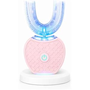IGZNB Sonic Brush V5 Toothbrush,Spazzolino Sonico 360° Con Pulizia Automatica,Spazzolino Elettrico Sonico Wireless a Ultrasuoni for Bambini E Adulti,Testina in Silicone per Uso Alimentare (Rosa)