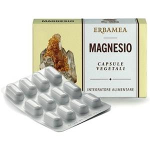 Erbamea Magnesio 1200mg - 24 Capsule Vegetali Senza Glutine per Benessere e Salute Muscolare