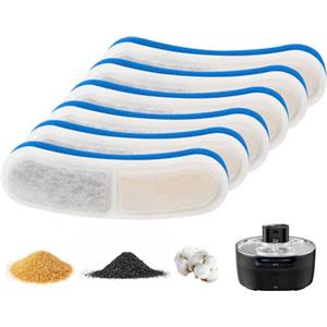 Drepint 6 Pezzi Filtro Fontanella per Gatti, Filtri Fontana Gatto | Filtro di Ricambio per Fontana per Gatti con Carbone Attivo e Resina, Tripla Filtrazion