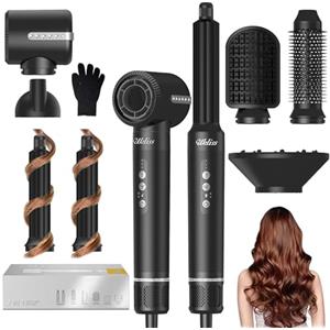 UKLISS Airstyler & Asciugacapelli 7 in 1, Pro Hairstyler con Arricciacapelli Automatico, Thermal Brush, Spazzola Lisciante Capelli, Hair Dryer, Spazzola ad Aria Calda, Regali Set per Donne Styling