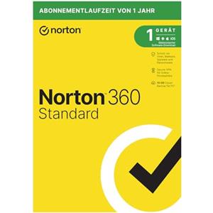 Norton 360 Standard 2023 | 1 dispositivo | Antivirus | VPN sicura illimitata e gestione delle password | 1 anno | PC/Mac/Android/iOS | Codice di attivazione nella confezione originale