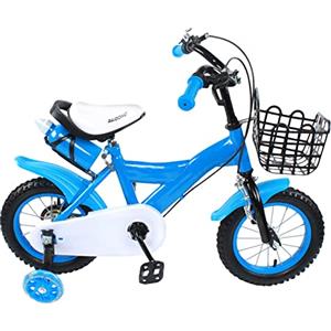 WFIETN Bicicletta per bambini, 12 pollici, bici da strada in acciaio al carbonio, per bambini con ruote di supporto, bicicletta per bambini da 2 a 4 anni (giallo)