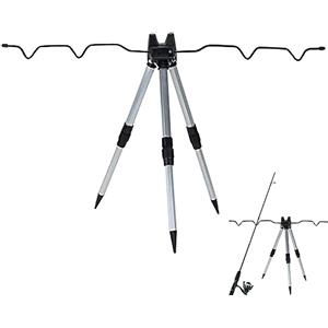 Jorzer Asta di pesca Tripode Stand Piegabile Stand per canna da pesca Anti-rust non slip telescopici portatile in lega di alluminio Porta in lega esterna Resto per il molo della riva della spiaggia di mare