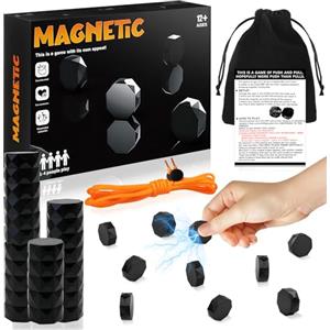 Qhpbuy Gioco di Scacchi Magnetici, Magnetico Gioco da Tavolo, Scacchiera Magneticaes Portatile, Gioco Magnetico Bambini Adulti per Riunioni di Famiglia Festa Viaggio 24 Pietre Magnetiche