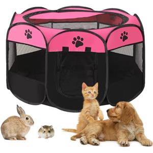 BRIMOREA Beccuccio per cuccioli, 74 x 74 x 43 cm, gabbia per cani a casa, box per gatti, conigli, interni per gatti, balconi, gabbie per esterni, lepre (rosa)