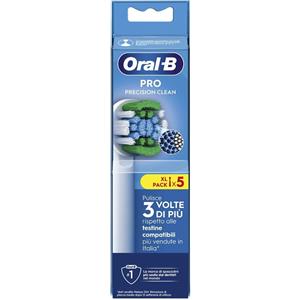 Oral-B Precision Clean - Testine di Ricambio per Spazzolino Elettrico, Confezione da 5 con Setole a Forma di X e Indicatore di Utilizzo