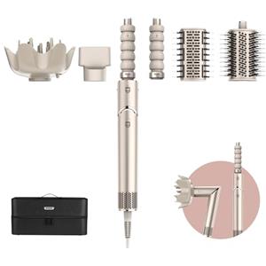 Shark FLEXSTYLE Styler e Asciugacapelli 5 en 1, con Arricciacapelli, Spazzola Lisciante, Volumizzante, Diffusore, Concentratore, Custodia da Viaggio, Senza Danni da Calore, Champagne HD446SLEU