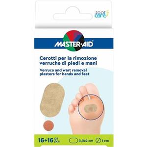 Master Aid Cerotto per la Rimozione di Verruche su Piedi e Mani - 16 Pezzi con Acido Salicilico al 40%