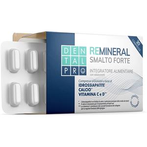 DentalPro Remineral Smalto Forte - Integratore Alimentare con Idrossiapatite, Vitamina C e D, 30 Compresse
