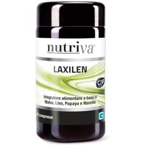 Nutriva Laxilen - Integratore Alimentare per Regolarizzare il Transito Intestinale, 60 Compresse, Vegan