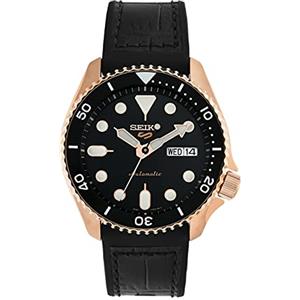 Seiko 5 Sports Specialist Orologio Analogico Automatico Uomo con Cinturino in Pelle SRPD76K1, Nero, 6K1