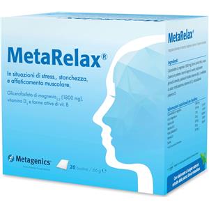 Metagenics Metarelax - Integratore Alimentare con Magnesio, Vitamine e Taurina in 20 Bustine Monodose per Stress e Stanchezza