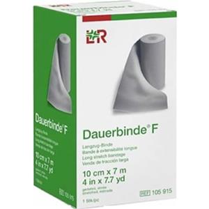LOHMANN & RAUSCHER Benda Elastico Dauerbinde F Alta Estensibilità Compressione Leggera 10x700 cm con Graffette