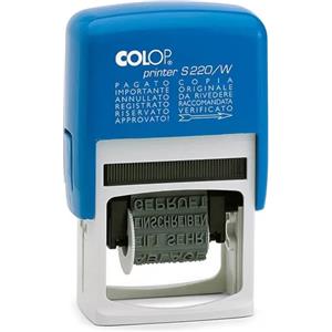 COLOP S220/W Timbro Polinomio Autoinchiostrante con 12 Diciture e Caratteri di 4mm