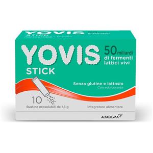 ALFASIGMA SpA Yovis, Stick Fermenti per l'Equilibrio Flora Intestinale, 10 Bustine