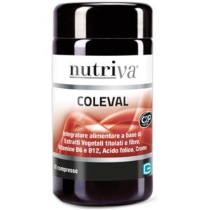 NUTRIVA Coleval - Integratore Alimentare per Benessere Cardiovascolare, Controllo Colesterolo e Trigliceridi, 60 Compresse, Vegan