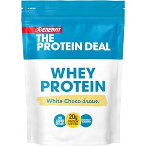 Enervit The Protein Deal Whey Protein White Choco Dream, 20g Proteine per Porzione, Senza Zuccheri Aggiunti, Solo Aromi Naturali, Gusto Cioccolato Bianco, Recupero Post Allenamento, 11 Porzioni, 300g