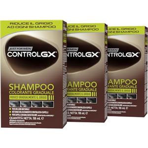 Just For Men Control GX, Shampoo Colorante Uomo, Colore E Tinta Per Capelli, Riduce Gradualmente Il Grigio, Per Un Look Naturale (3 Pack)