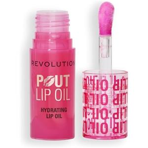 Revolution Beauty London Revolution, Pout Lip Oil - Olio Nutriente Labbra Teinté, Altissima Brillantezza e Finitura Non Appiccicosa, Vegano e Senza Crudeltà, Anguria Rosa, 4 ml