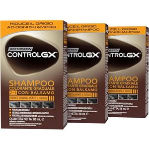 Just For Men Control GX, Shampoo Colorante Uomo, Colore E Tinta Per Capelli, 2-In-1 Con Balsamo, Riduce Gradualmente Il Grigio, Per Un Look Naturale (3 Pack)