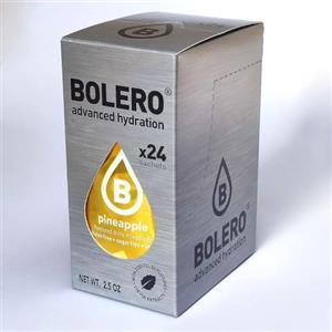 Bolero Drink 24 Bustine 3 gr grammi Sticks Frutta Preparato Polvere Solubile Per Bevanda Fresca in Acqua Prodotto, 72 grammi dolcificato alla stevia (Pineapple)