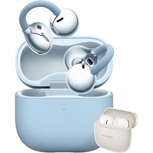 HUAWEI FreeClip 2 Blu + FreeBuds SE 3 Beige, Cuffie Bluetooth Wireless, Design ultra-Leggero, per il massimo del comfort, Ascolto adattivo open-ear, Chiamate Cristalline, 38 ore, Garanzia di 30 Mesi