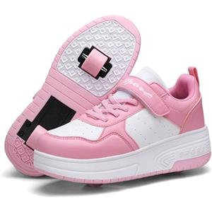 ENEN Scarpe con Rotelle Bambina Bambino, Scarpe da Ginnastica a 2 Ruote per Ragazzi e Ragazze, Kids Skate Roller Shoes per Esterni, Staccabile Pattini a Rotelle