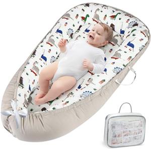 URMYWO Riduttore Lettino Neonato 90x55 cm Cuscino Doppia Faccia Riduttore per Culla Neonato in Cotone 100% Puro Fatto a Mano per Massimo Comfort (Marrone)