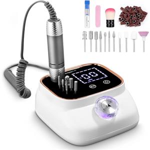 UIHOL 45,000RPM Fresa per Unghie Professionale, Lima Elettrica per Unghie, Touchscreen, con Punta in Ceramica Kit Unghie, Salone Manicure Set e Pedicure Elettrico per Semipermanente Gel