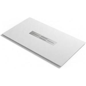 Taco Piatto doccia in resina 90x160 cm effetto pietra con scarico centrale colore bianco MALIBU