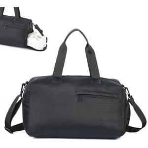 OTraki Borsone Palestra Donna, 40x24x23cm Borsa Palestra Uomo, Borsone Palestra Piccola con Scomparto Scarpe e Design Multifunzionale per Sport e Viaggi, Nero