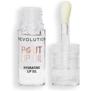 Revolution Beauty London Revolution, Pout Lip Oil - Olio Nutriente Labbra Teinté, Altissima Brillantezza e Finitura Non Appiccicosa, Vegano e Senza Crudeltà, Litchi Trasparente, 4 ml