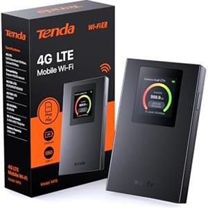 Tenda (New) MF6 WiFi Bar with SIM CAT 4 150Mbps, Wi-Fi 6 AX300Mbps, WiFi Router with Portable SIM, Color LCD Screen, Rechargeable Battery, USB-C Port, Charge with Powerbank, Plug & Play