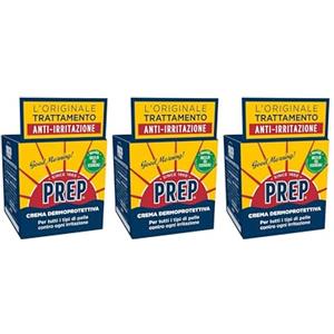 PREP, Crema Dermoprotettiva per tutti i tipi di pelle, contro Arrossamenti e Punture, Dona Sollievo per Irritazioni e Screpolature, Formato Vaso, 3 Pezzi da 75ml